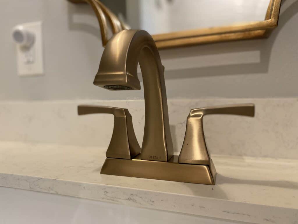 delta faucet in bathroom