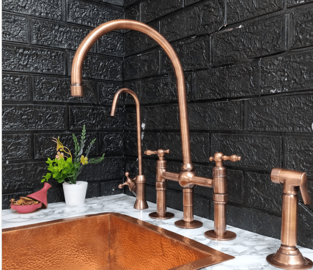 Copper bridge faucet