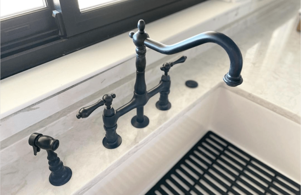 matte black bridge faucet