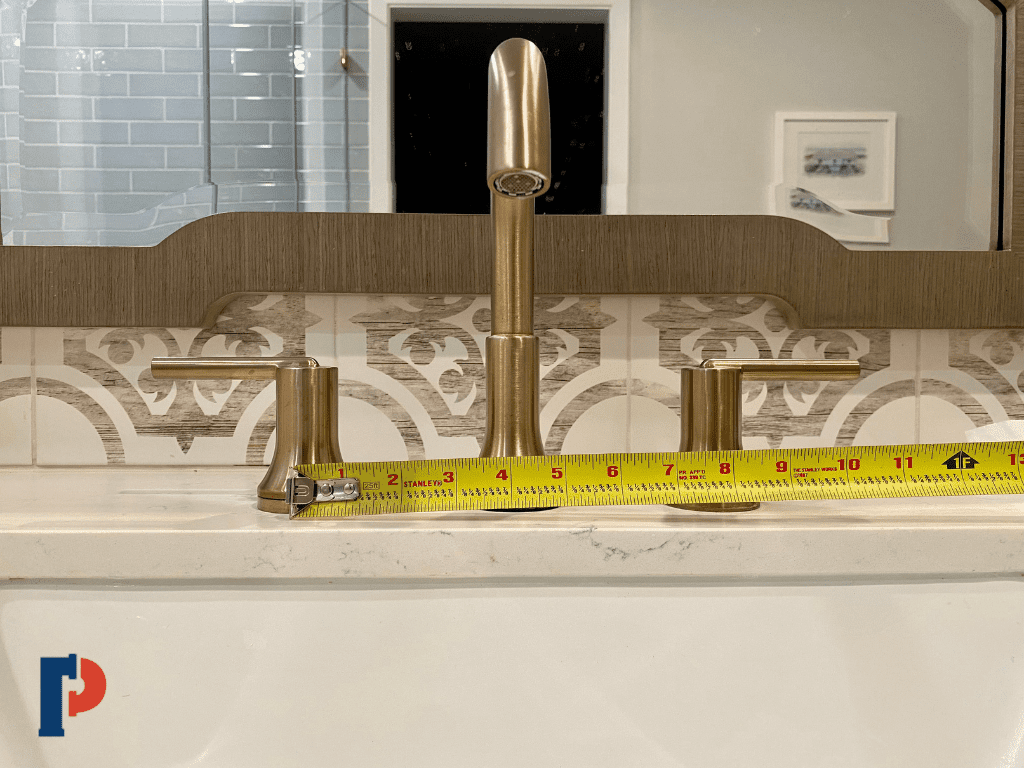 widespread faucet measuring 8 inch