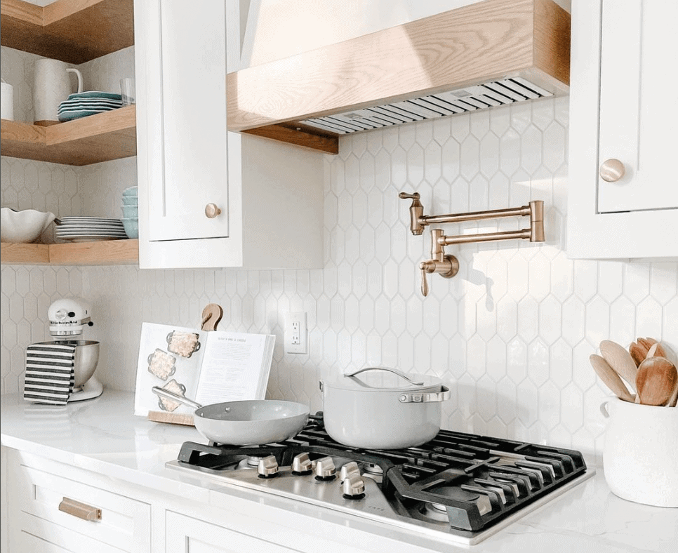 pot filler faucet in kitchen