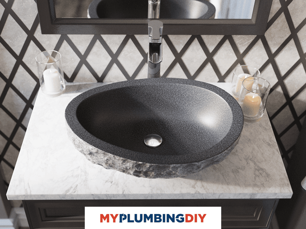 round stone vessel sink